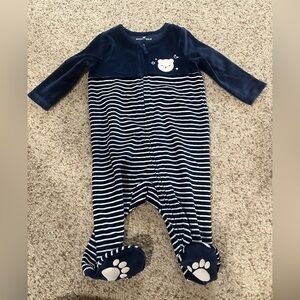 *From France* Navy Striped Kids One Piece